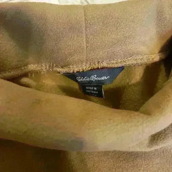 NWT women’s Eddie Bauer Tan Fleece Pullover Jacket with Pockets Size Small - Picture 2 of 7
